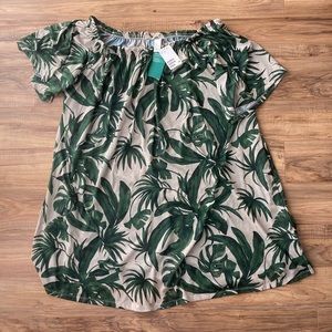 NWT H&M tropical palm dress XL